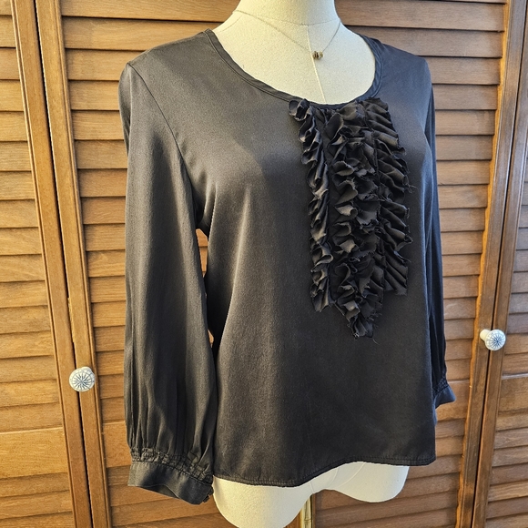 Zara Black Silk Blouse (S) - Picture 1 of 13